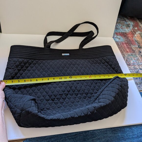 Vera Bradley Black Quilted Weekender Tote Bag with Leopard Inside - Picture 15 of 16